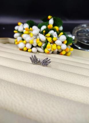 Срібні сережки гвоздики пусети патріотичні герб тризуб україни 925