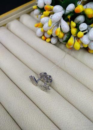 Срібні сережки гвоздики пусети патріотичні герб тризуб україни 9254 фото