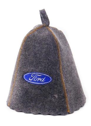 Банная шапка luxyart "ford", натуральный войлок, серый (la-249)