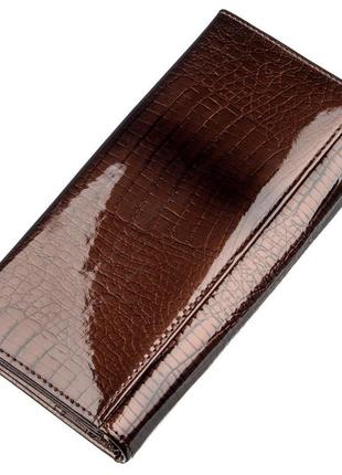 Жіночий гаманець з монетницею на засувці st leather 18906 коричневий2 фото