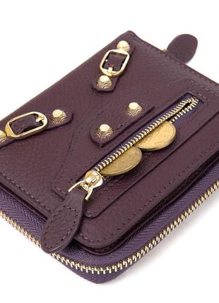 Кожаный женский кошелек guxilai 19396 фиолетовый3 фото