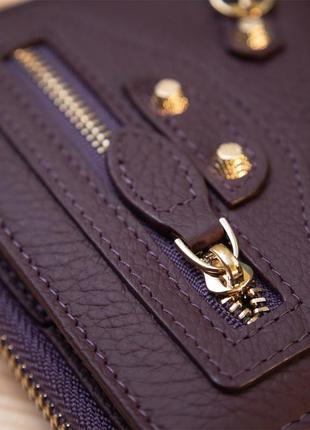 Кожаный женский кошелек guxilai 19396 фиолетовый10 фото