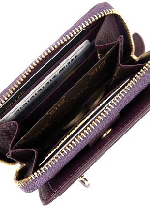 Кожаный женский кошелек guxilai 19396 фиолетовый7 фото