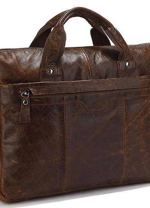 Кожаная сумка для документа с отделением для нетбука vintage 14059 коричневая1 фото