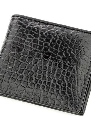 Бумажник мужской crocodile leather 18584 из натуральной кожи крокодила черный