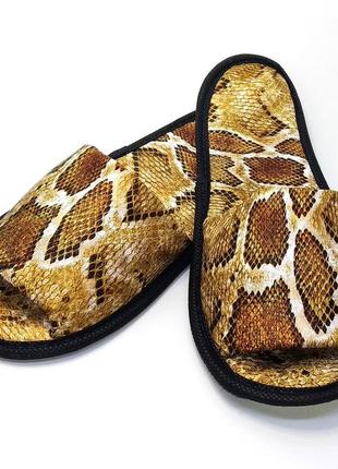 Тапочки кожзам для дому/готелю luxyart змія відкритий носок, в упаковці 10 пар (zf-242)