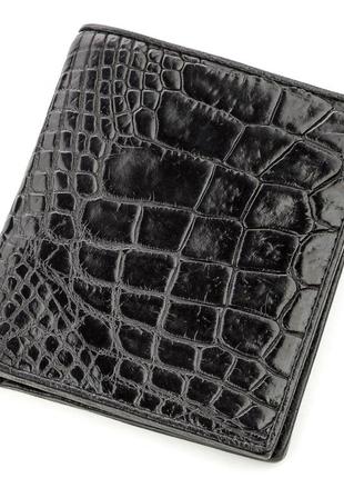 Портмоне crocodile leather 18530 из натуральной кожи крокодила черное