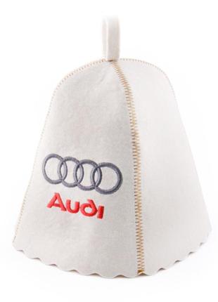 Банная шапка luxyart "audi", натуральный войлок, белый (la-181)