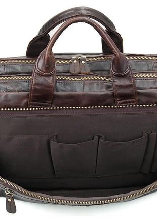 Сумка мужская сумка vintage 14393 под ноутбук 15.6 дюймов коричневая4 фото