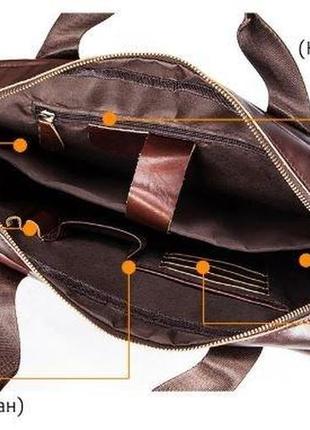 Деловая сумка мужская кожаная vintage 14792 коричневая7 фото
