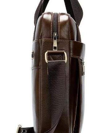 Ділова чоловіча сумка шкіряна vintage 14789 коричнева4 фото