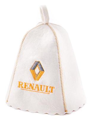 Банная шапка luxyart "renault", натуральный войлок, белый (la-192)