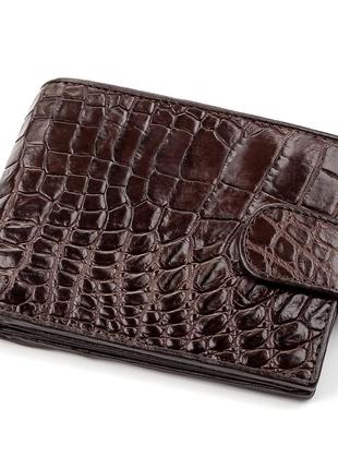 Кошелек crocodile leather 18210 из натуральной кожи крокодила коричневый