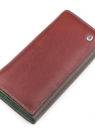 Кошелек женский st leather 18387 (sb237) очень красивый бордовый