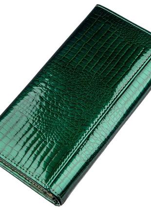 Современный женский кошелек st leather 18902 зеленый2 фото