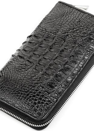 Кошелек crocodile leather 18268 из натуральной кожи крокодила черный