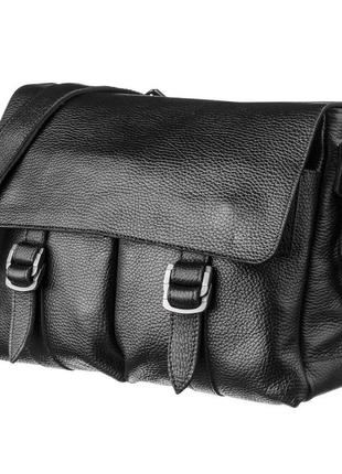 Солидный кожаный мужской портфель флотар 13970 shvigel черный1 фото