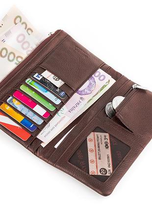 Гаманець жіночий karya 17061 шкіряний бордовий