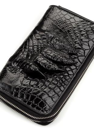 Кошелек-клатч crocodile leather 18174 из натуральной кожи крокодила черный