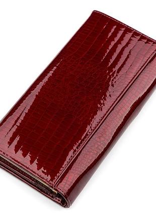 Кошелек женский st leather 18425 (s6001a) лакированная кожа бордовый2 фото