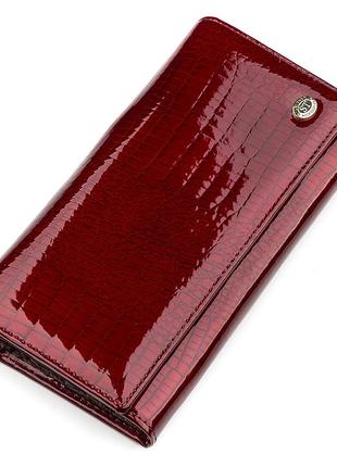 Кошелек женский st leather 18425 (s6001a) лакированная кожа бордовый