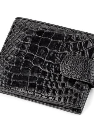 Гаманець crocodile leather 18207 з натуральної шкіри крокодила чорний1 фото