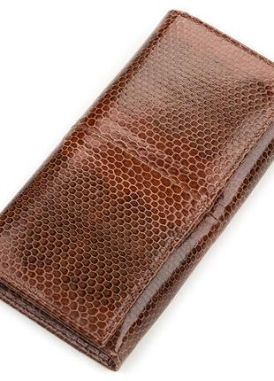 Кошелек женский sea snake leather 18155 из натуральной кожи морской змеи коричневый