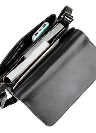 Сумка crocodile leather 18020 з натуральної шкіри крокодила чорна4 фото