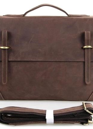 Портфель vintage 14441 в винтажном стиле коричневый4 фото