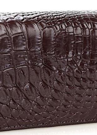 Гаманець-клатч crocodile leather 18260 з натуральної шкіри крокодила коричневий