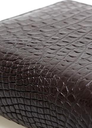 Гаманець-клатч crocodile leather 18260 з натуральної шкіри крокодила коричневий4 фото