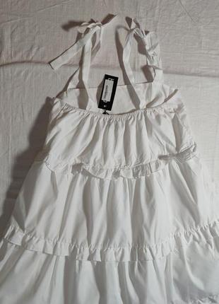 Жіноче однотонне плаття вільного крою boohoo, розмір l, білий10 фото