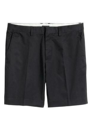 Мужские черные чино шорты чиносы h&m chino shorts1 фото