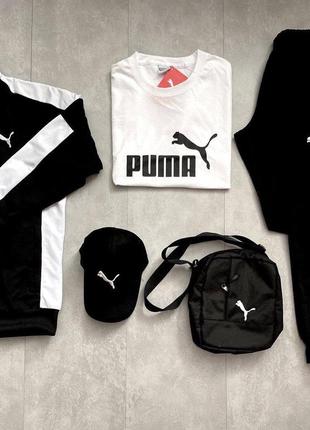 Комплект puma спортивний костюм + месенджер + кепка + футболка3 фото