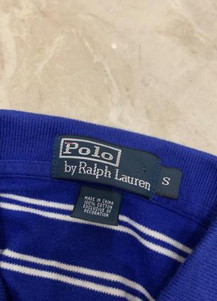 Поло футболка polo ralph lauren в полоску синя чоловіча9 фото