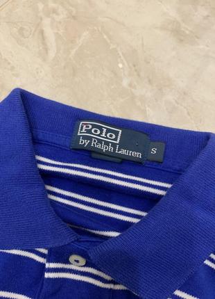 Поло футболка polo ralph lauren в полоску синя чоловіча8 фото