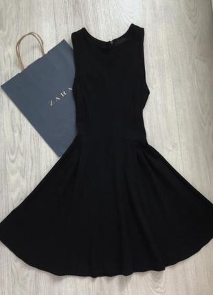 Платье zara,базовое чёрное трикотажное платье клеш ❤️1 фото