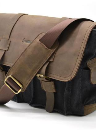 Мужская сумка через плечо парусина+кожа rg-6690-4lx бренда tarwa