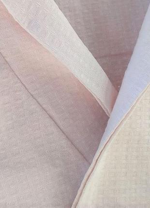 Вафельный халат luxyart кимоно размер (46-48) м 100% хлопок пудровый (ls-134)4 фото