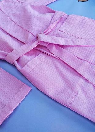 Вафельный халат luxyart кимоно размер (46-48) м 100% хлопок розовый (ls-859)2 фото