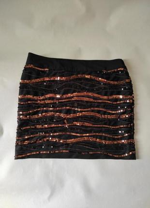 Юбка мини с пайетками