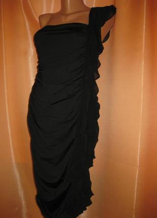 Черное силуэтное секси платье миди по фигуре в обтяжку purple l-xl км1160 тянется2 фото