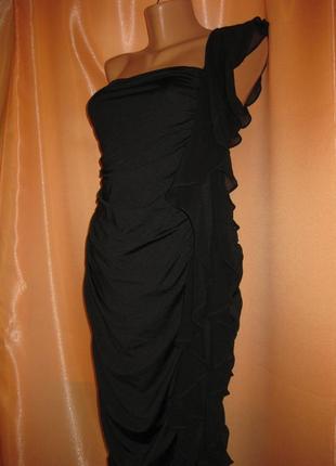 Черное силуэтное секси платье миди по фигуре в обтяжку purple l-xl км1160 тянется3 фото