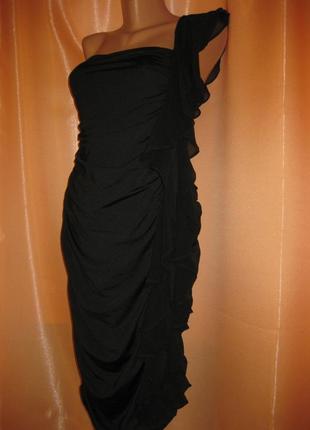 Черное силуэтное секси платье миди по фигуре в обтяжку purple l-xl км1160 тянется6 фото