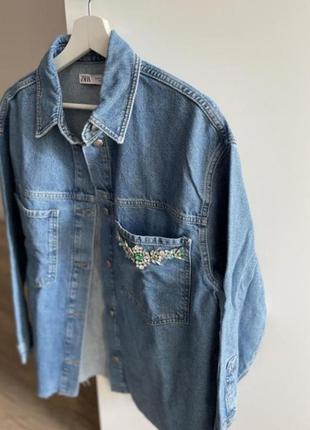 Джинсовая рубашка джинсова сорочка куртка пиджак жакет zara