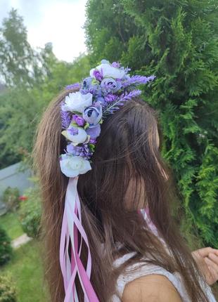 Обруч з лавандою, ободок з лавандою