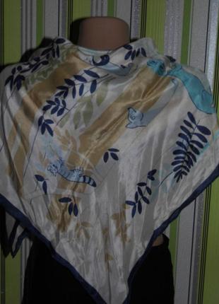 Шелковый платок на голову -loredano -  76х82 см.- италия!!!2 фото