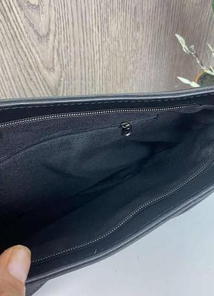 Качественная женская мини сумочка клатч чёрная6 фото