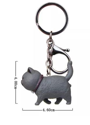 🐱🖤 милий брелок для ключів "сірий котик" кіт кошеня