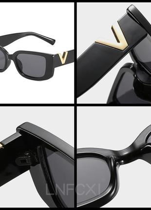 Стильные прямоугольные солнцезащитные очки ретро2 фото